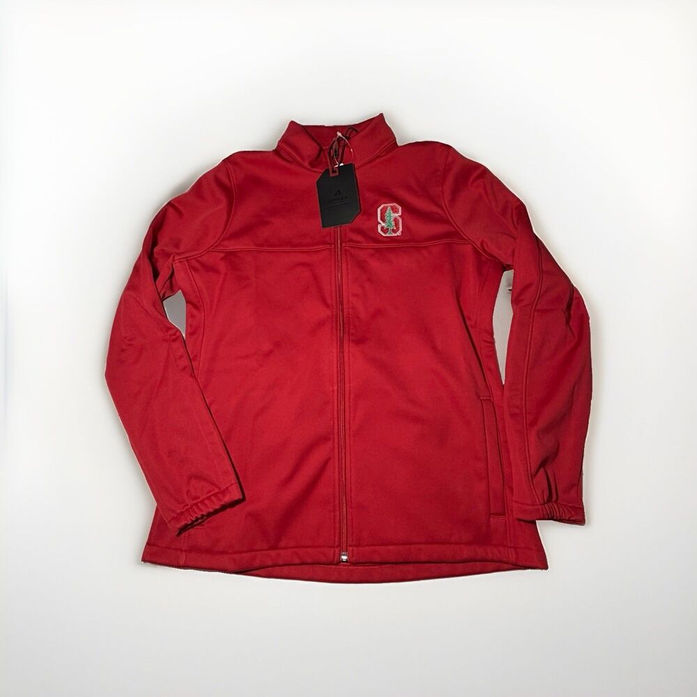 NWT Antigua Stanford Cardinal Women’s M Red Full Zip Jacket Embroidered Logo